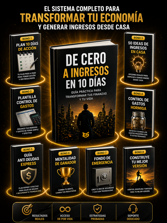 💰De Cero a Ingresos en 10 Días: El sistema paso a paso para empezar a generar dinero desde casa, sin experiencia ni inversión